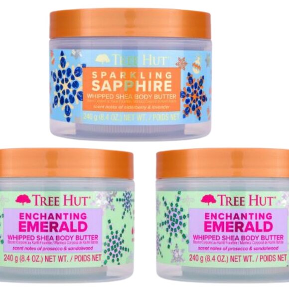 Tree Hut Whipped Shea Body Butter Enchanting Emerald Sparking Sapphire Lot of 3 - Picture 1 of 1